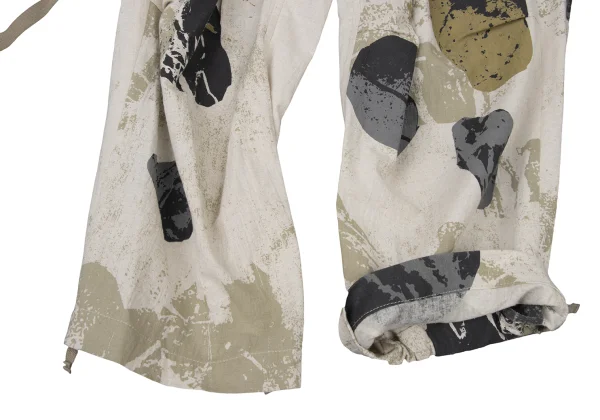 Y's Cotton Linen Poplin Pigment-Print Cargo Pants K-175285_010