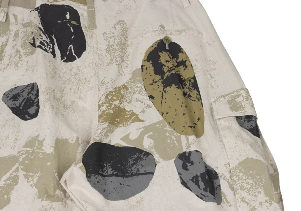 Y's Cotton Linen Poplin Pigment-Print Cargo Pants K-175285_012