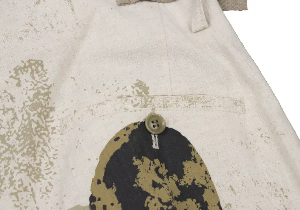 Y's Cotton Linen Poplin Pigment-Print Cargo Pants K-175285_015