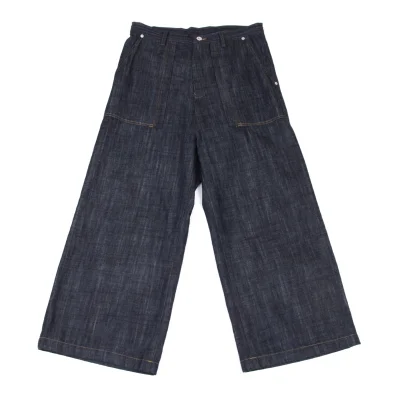 Y's Vinyl Patch Wide Denim Pants
