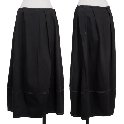 zucca Cotton Hem Switching Tuck Skirt