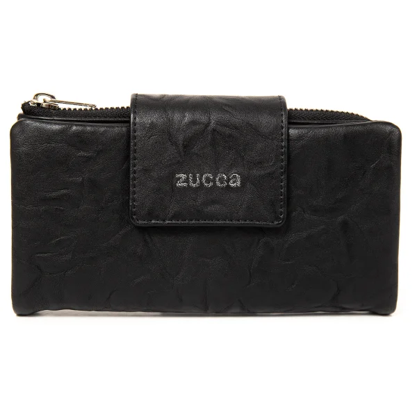 zucca Logo Embroidery Emboss Wallet Black  K-175290_001