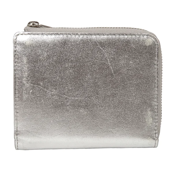 Ground Y Cow Leather Metallic Wallet Silver  K-175291_001