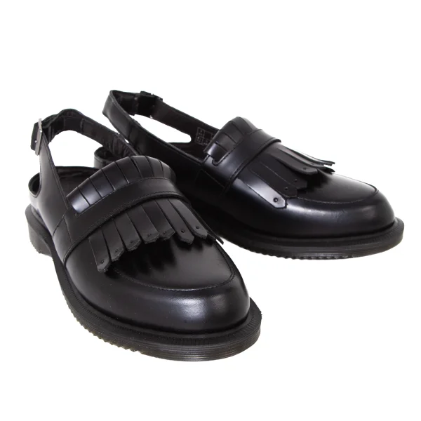 Dr.Martens VALENTINE Fringe Heel Strap Leather Shoes Black UK7 K-175297_001