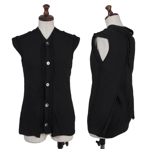 COMME des GARCONS Docking Cable Knit Vest Black S K-175307_001