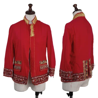 tricot COMME des GARCONS Dyed Ethnic-Style Embellished Shirt Jacket
