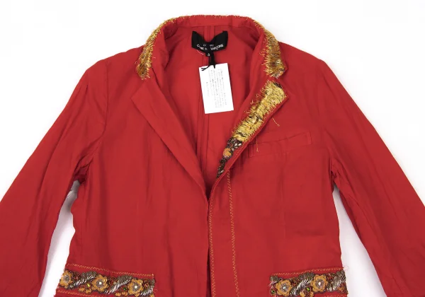 tricot COMME des GARCONS Dyed Ethnic-Style Embellished Shirt Jacket K-175311_003