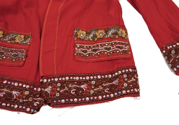 tricot COMME des GARCONS Dyed Ethnic-Style Embellished Shirt Jacket K-175311_010