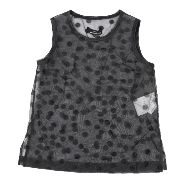 tricot COMME des GARCONS Flocked Dots Crinkled Sheer Tank Top K-175314_002