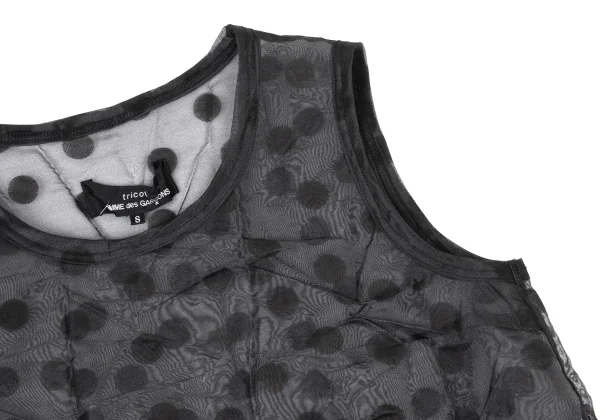 tricot COMME des GARCONS Flocked Dots Crinkled Sheer Tank Top K-175314_004
