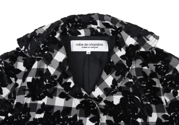 robe de chambre COMME des GARCONS Floral Flocked Check Jacket K-175316_004