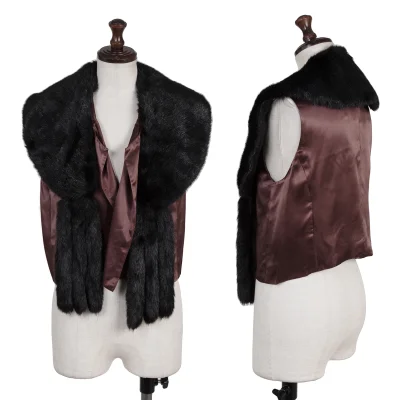 robe de chambre COMME des GARCONS Faux Fur Collar Cupro Vest 