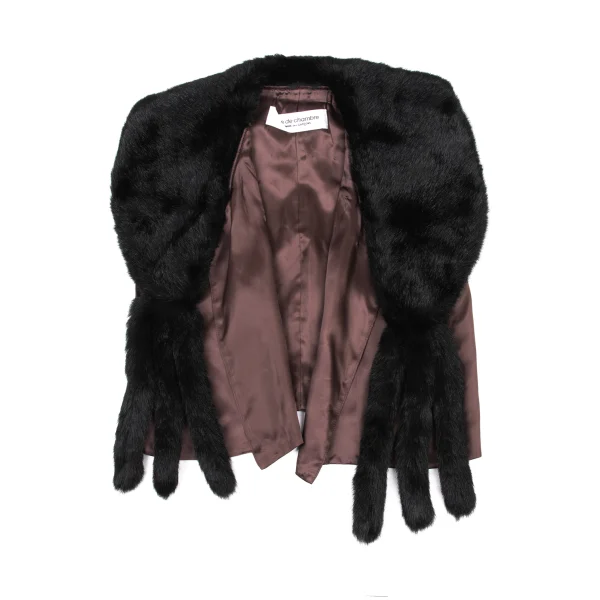 robe de chambre COMME des GARCONS Faux Fur Collar Cupro Vest  K-175317_002