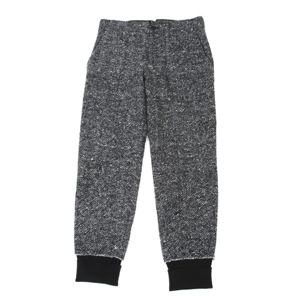 Yohji Yamamoto FEMME Silk Wool Geometric Tweed Pants Grey 1 K-175326_001