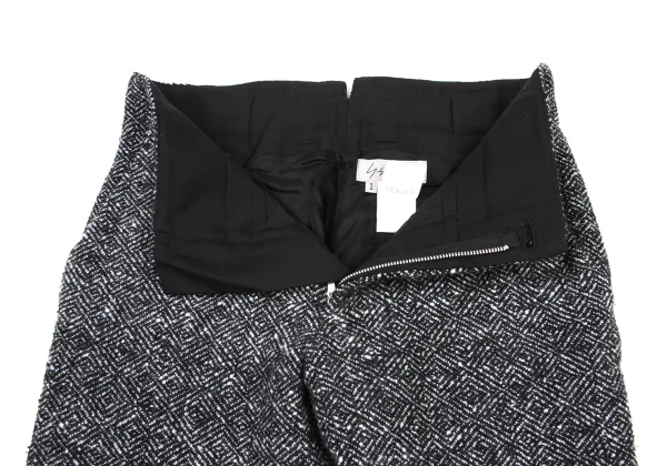 Yohji Yamamoto FEMME Silk Wool Geometric Tweed Pants K-175326_005