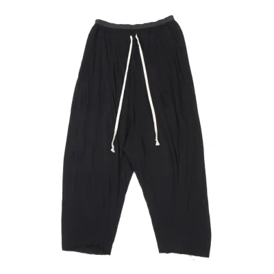 RickOwens lilies Cotton Drawstring Dropped Crotch Pants