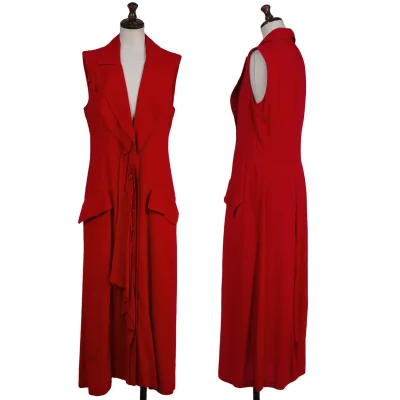 Yohji Yamamoto collections Rayon Front Drape Sleeveless Derss