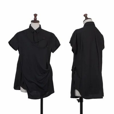 Y's PINK Front Layered Design Short Sleeve Shirt