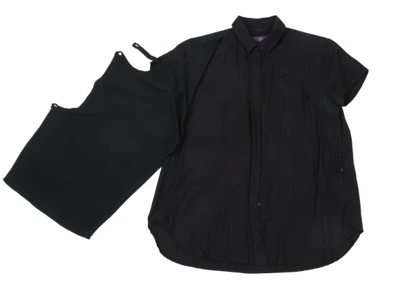 Y's PINK Front Layered Design Short Sleeve Shirt K-175344_013