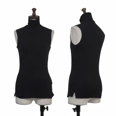 Y's Nylon Stretch Turtle Neck Sleeveless Top