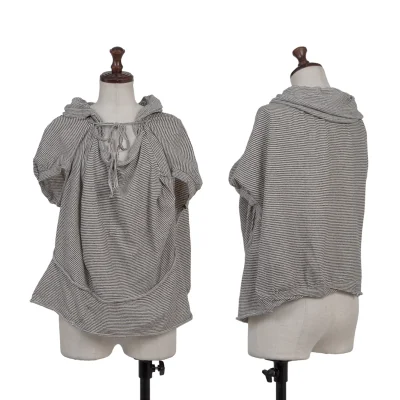 Y's Cotton Blend Cord Design Striped Top
