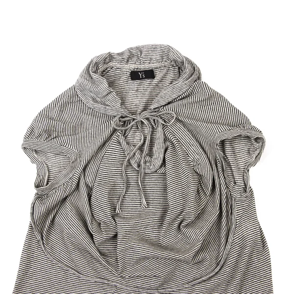 Y's Cotton Blend Cord Design Striped Top K-175346_003