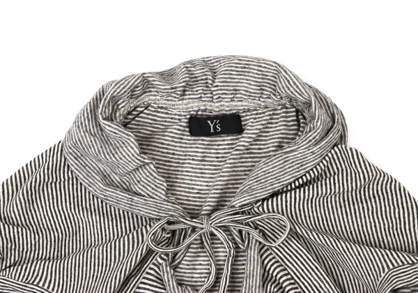 Y's Cotton Blend Cord Design Striped Top K-175346_004