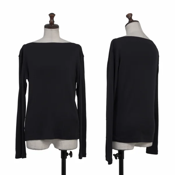 Y's Nylon Boat Neck Top Black 3 K-175347_001
