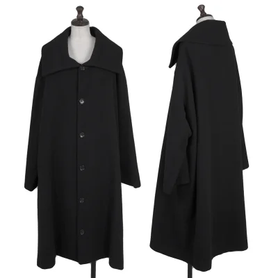 Y's Wool Nylon High Neck Coat