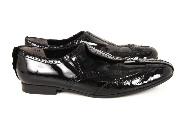 tricot COMME des GARCONS Patent Wingtip Slip-on Shoes K-175351_005