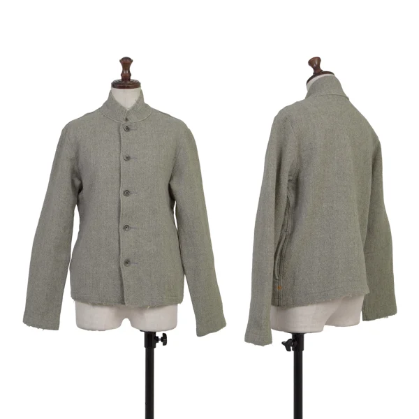R by 45rpm Wool Cut Off Stand Collar Jacket Grey 1 K-175359_001