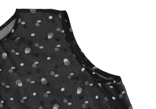 La Mode BALENCIAGA Poly Sheer Dot Sleeveless Top K-175360_004