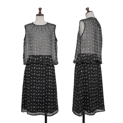 La Mode BALENCIAGA Poly Sheer Dot Sleeveless Top & Skirt