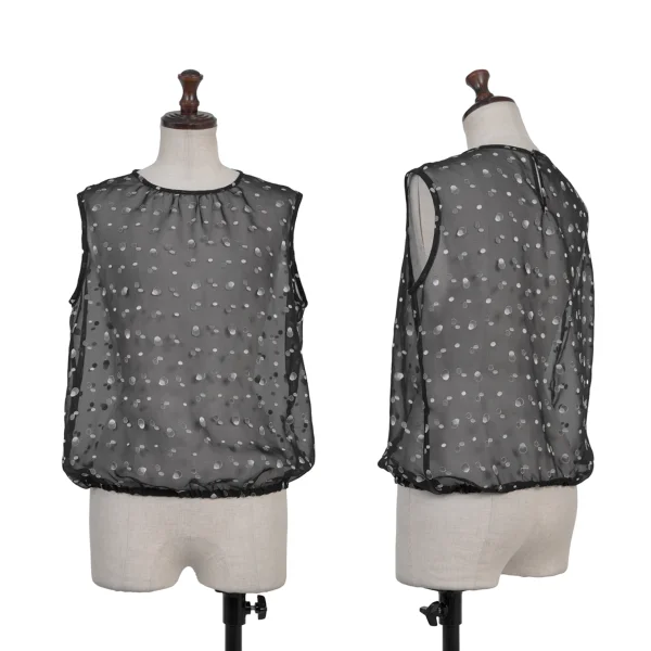 La Mode BALENCIAGA Poly Sheer Dot Sleeveless Top & Skirt K-175362_002