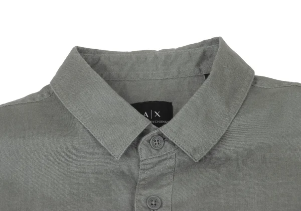ARMANI EXCHANGE Linen Embroidered Logo Long Sleeve Shirt K-175368_003