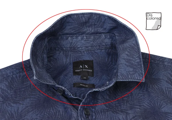 ARMANI EXCHANGE Botanical Print Chambray Long Sleeve Shirt K-175369_005