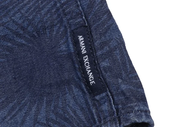 ARMANI EXCHANGE Botanical Print Chambray Long Sleeve Shirt K-175369_011