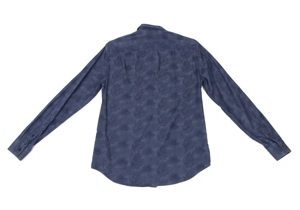 ARMANI EXCHANGE Botanical Print Chambray Long Sleeve Shirt K-175369_013