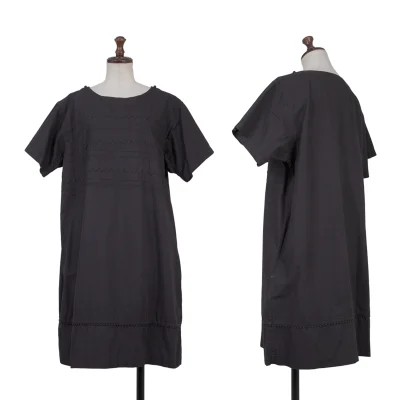ISSEY MIYAKE HaaT Cotton Zigzag Switching Design Short Sleeve Tunic