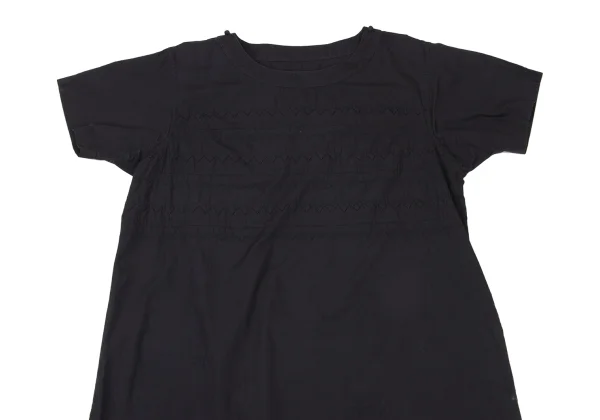 ISSEY MIYAKE HaaT Cotton Zigzag Switching Design Short Sleeve Tunic K-175376_003