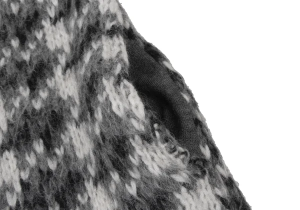 SPORTMAX Mohair Houndstooth Turtleneck Long Knit Cardigan K-175378_011