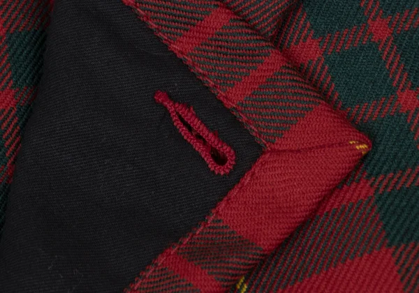 COMME des GARCONS Wool Check Inside-out Sleeve Switching Jacket K-175379_005