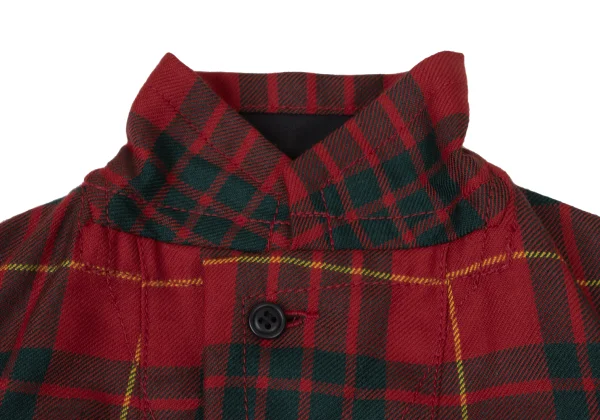 COMME des GARCONS Wool Check Inside-out Sleeve Switching Jacket K-175379_006