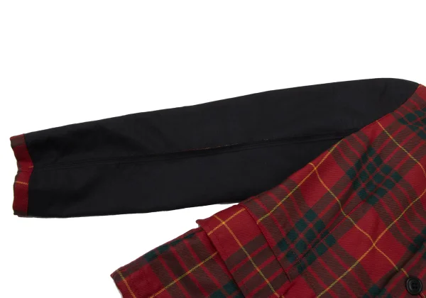 COMME des GARCONS Wool Check Inside-out Sleeve Switching Jacket K-175379_009
