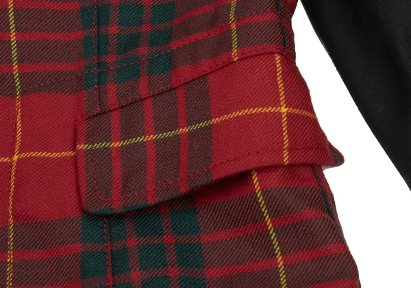 COMME des GARCONS Wool Check Inside-out Sleeve Switching Jacket K-175379_013