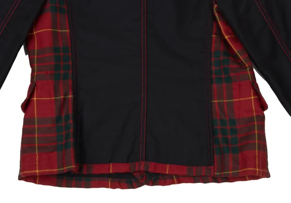 COMME des GARCONS Wool Check Inside-out Sleeve Switching Jacket K-175379_016