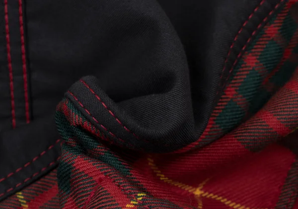 COMME des GARCONS Wool Check Inside-out Sleeve Switching Jacket K-175379_017