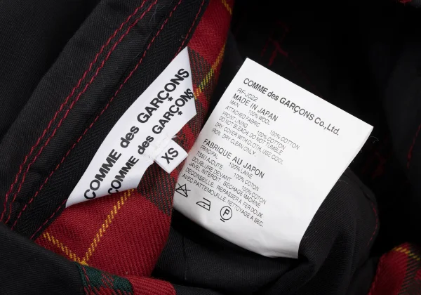 COMME des GARCONS Wool Check Inside-out Sleeve Switching Jacket K-175379_018