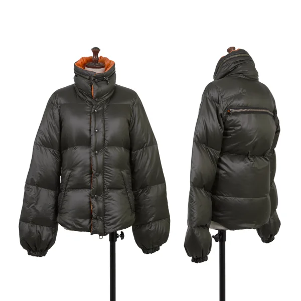L.G.B Nylon Back Zip Pocket Design Down Jacket Khaki 0 K-175382_001