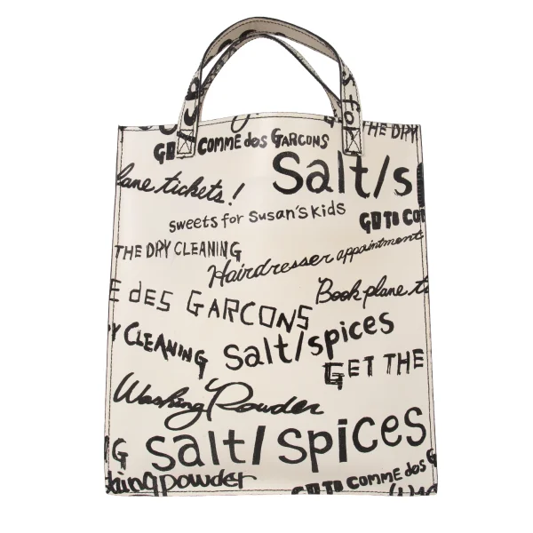 COMME des GARCONS Message Printed Leather Tote Bag K-175383_006